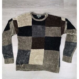 Vintage 80s 90 Croft & Barrow Sweater Grandpa Knit Mens Large‎ Colorblock Style